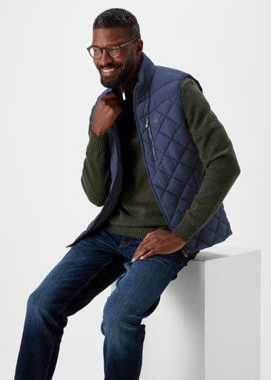Lincoln Navy Diamond Quilt Gilet