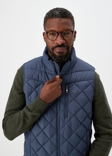 Lincoln Navy Diamond Quilt Gilet