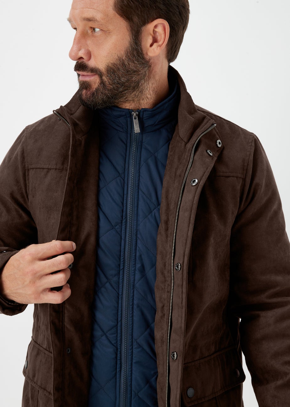 Lincoln Brown Mock Suede Jacket