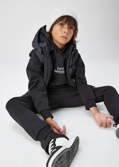 Boys Black Future Worldwide Hoodie (4-13yrs)