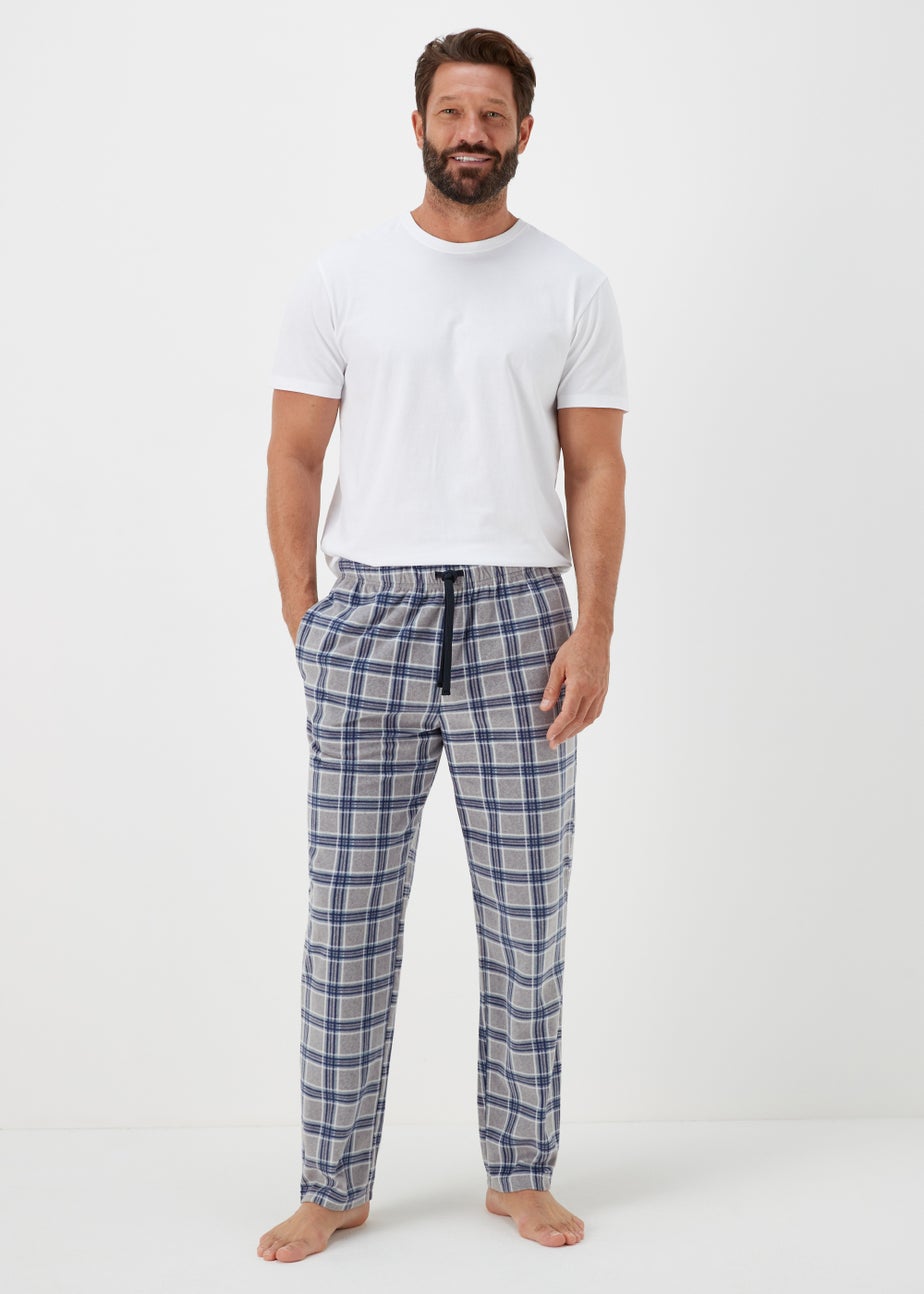 Grey Check Microfleece Pyjama Bottoms