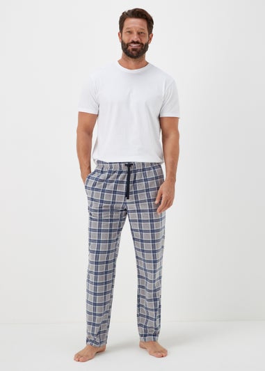 Grey Check Microfleece Pyjama Bottoms