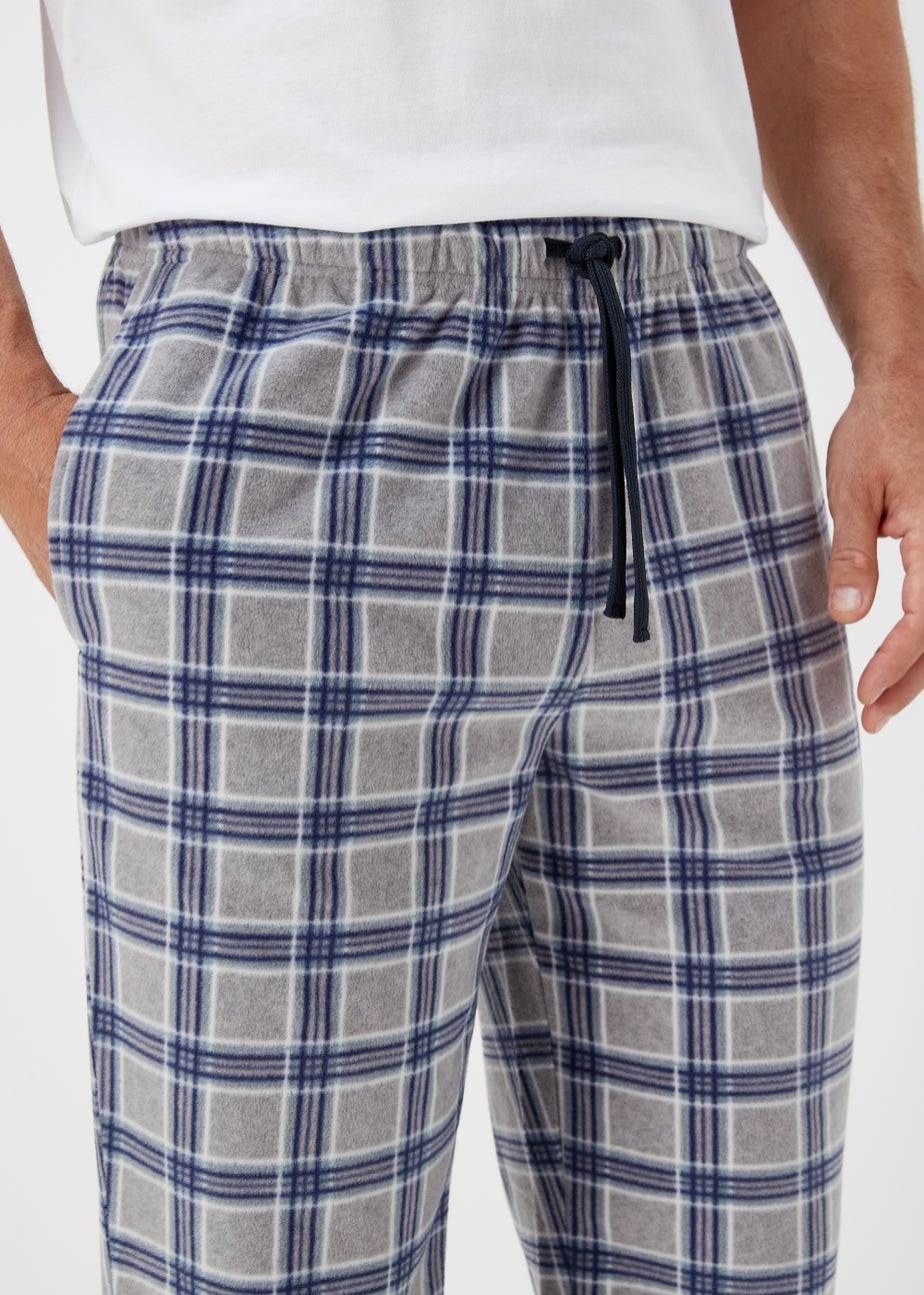 Grey Check Microfleece Pyjama Bottoms