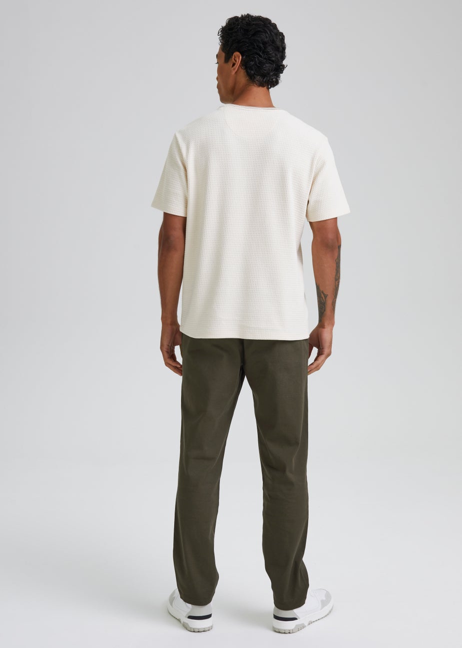 Khaki Textured Trousers