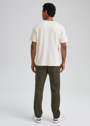Khaki Textured Trousers
