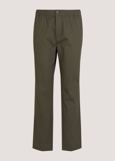 Khaki Textured Trousers