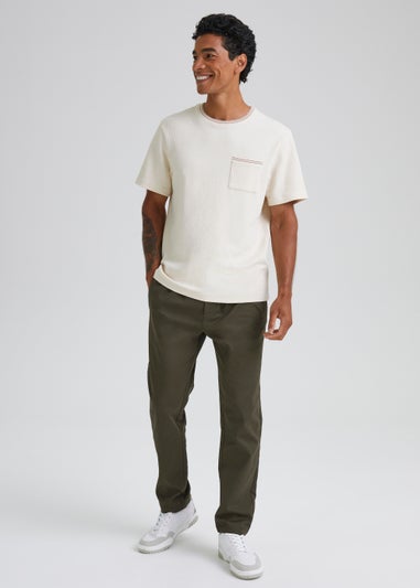 Khaki Textured Trousers
