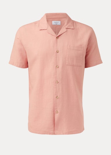 Pink Textured Short Sleeve Shirt