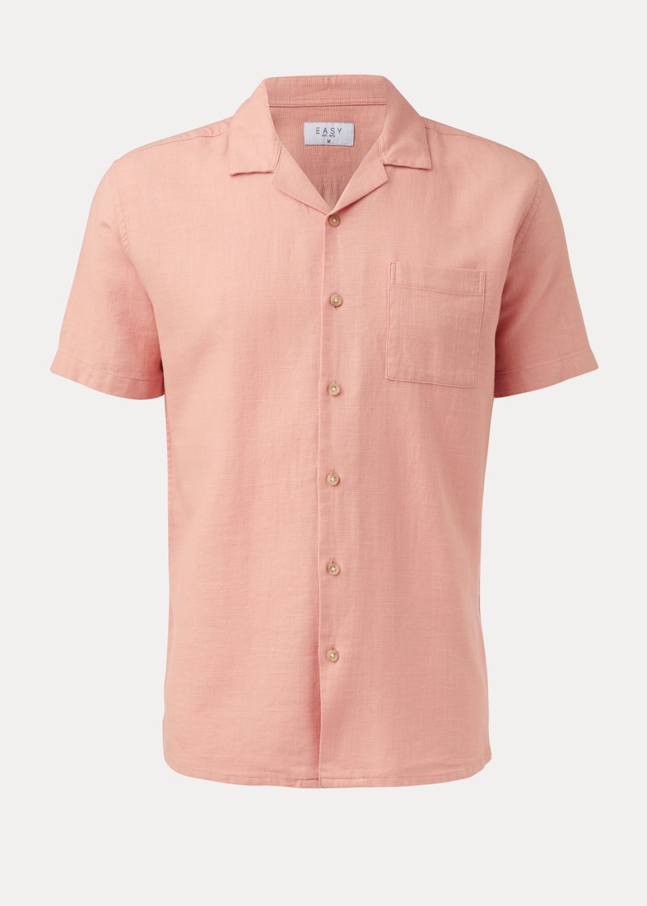 Pink Textured Short Sleeve Shirt