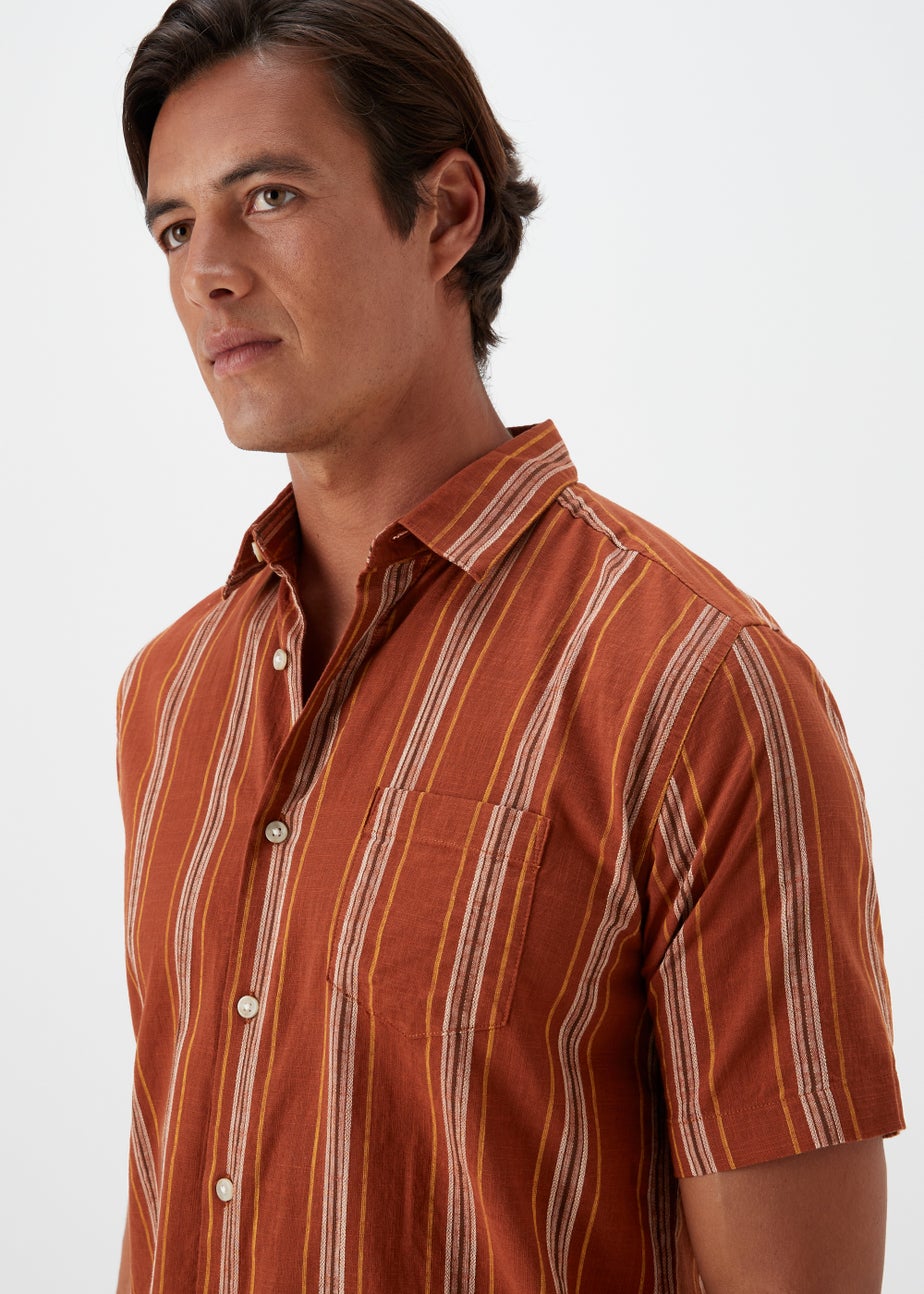 Rust Stripe Short Sleeve Shirt