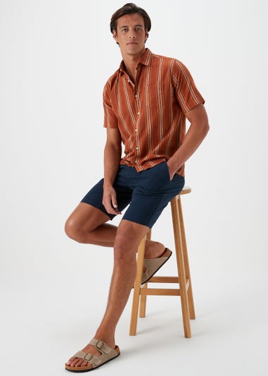 Rust Stripe Short Sleeve Shirt