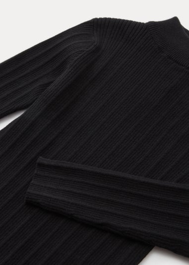 Girls Black Roll Neck Jumper (4-13yrs)