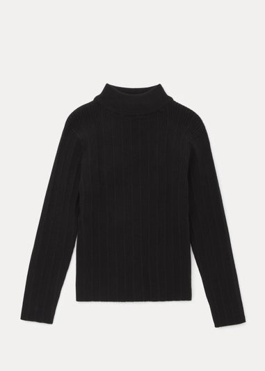Girls Black Roll Neck Jumper (4-13yrs)