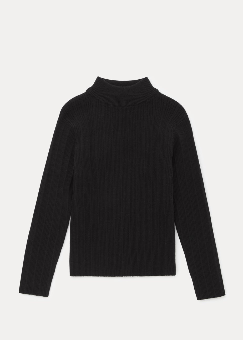 Girls Black Roll Neck Jumper (4-13yrs)