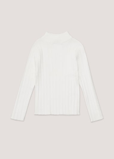 Girls Cream Roll Neck Jumper (4-13yrs)