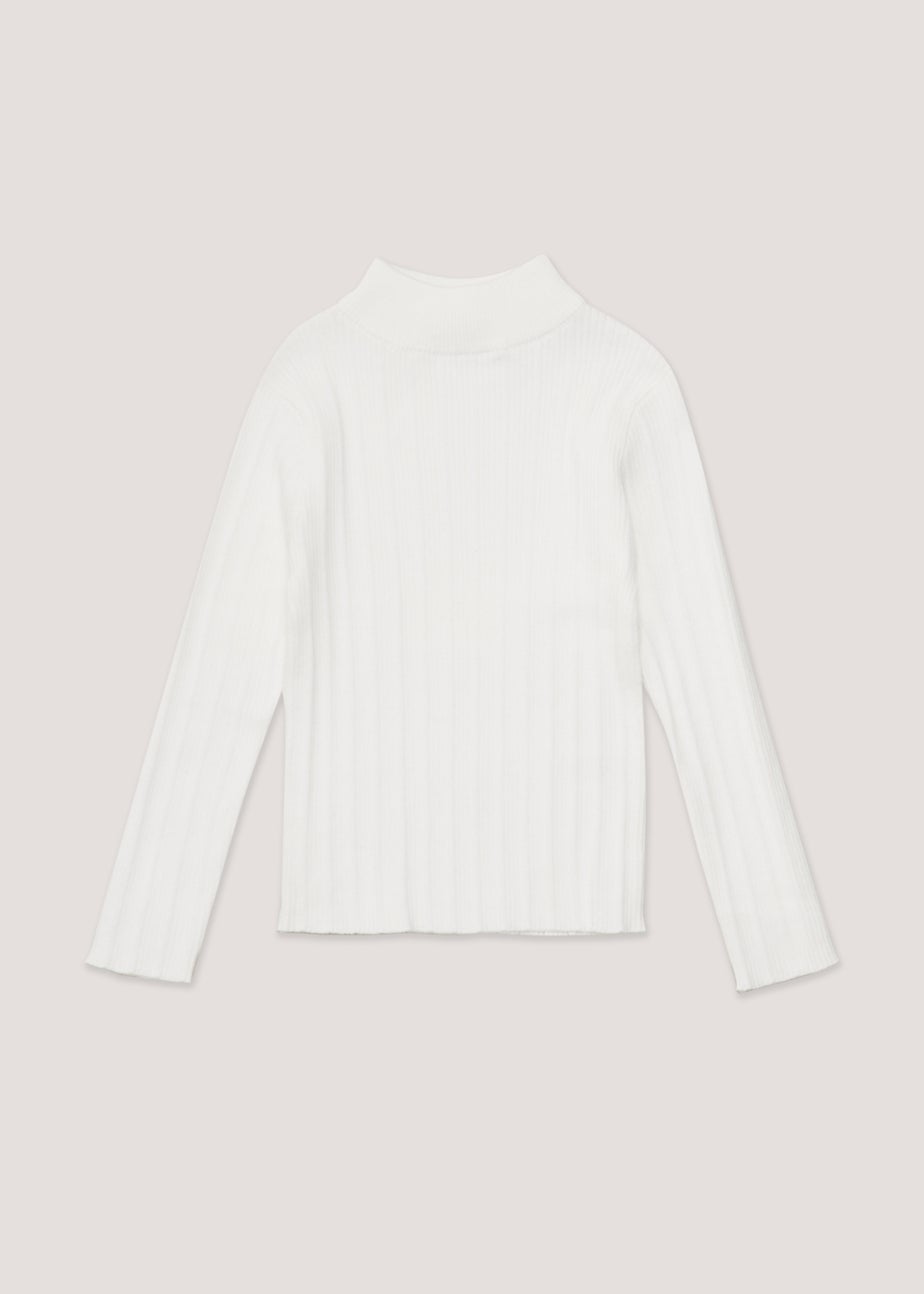 Girls Cream Roll Neck Jumper (4-13yrs)