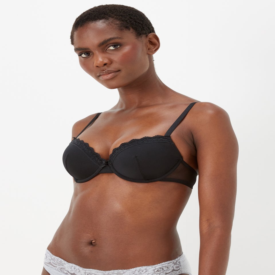 2 Pack Pink & Black T-Shirt Bra