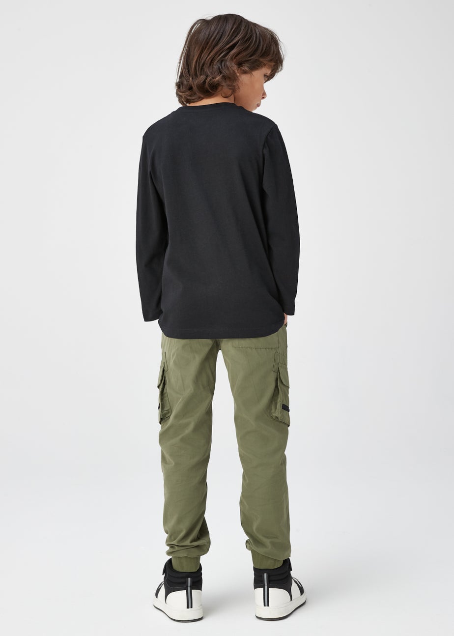 Boys Black Dinosaur Text Long Sleeve T-Shirt (4-13yrs)