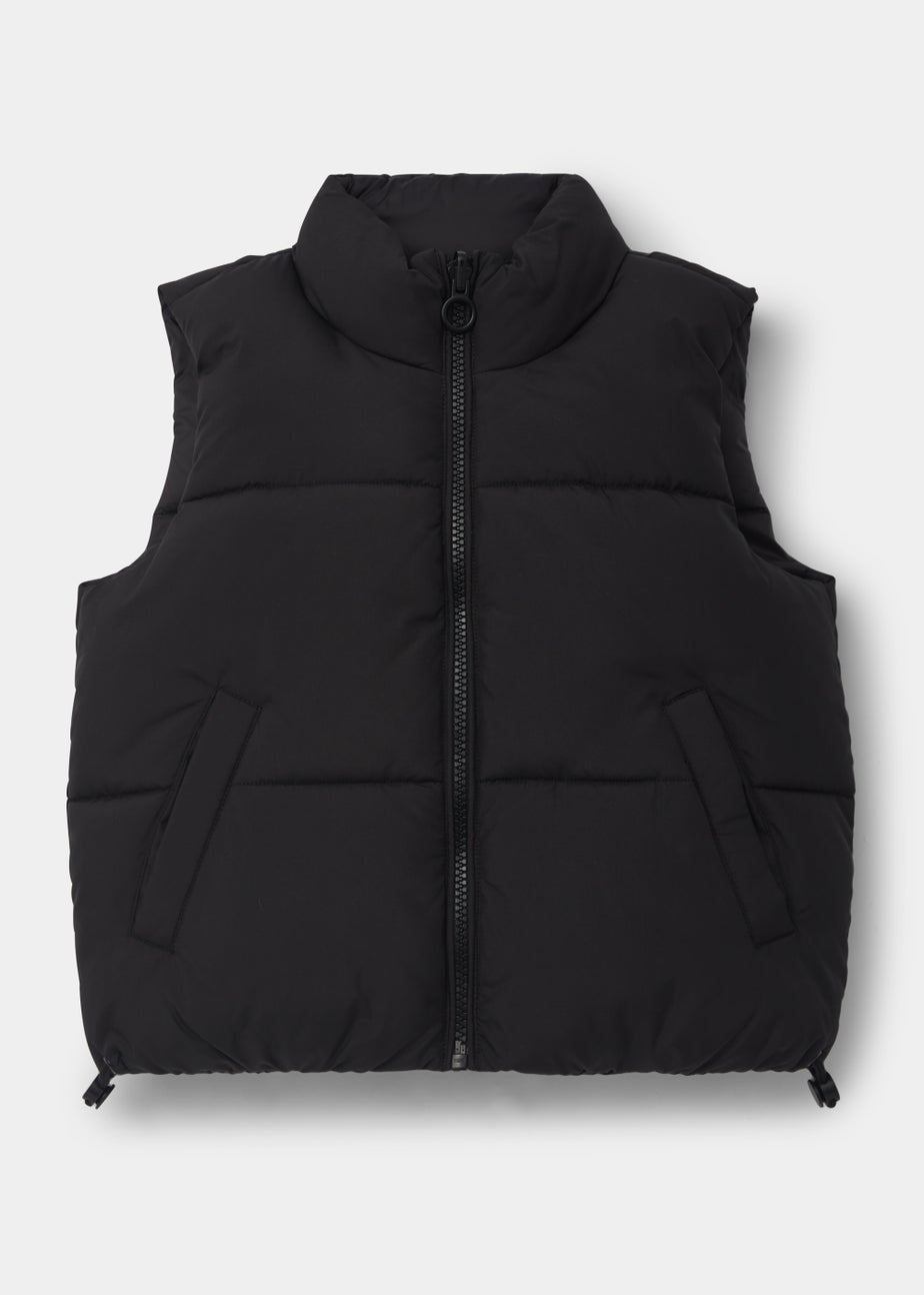 Girls Black Cropped Gilet (7-15yrs)
