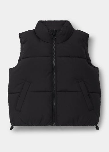 Girls Black Cropped Gilet (7-15yrs)