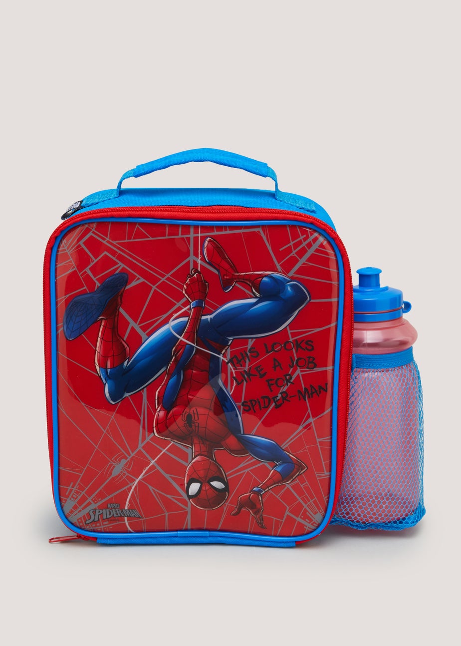 Kids 3 Piece Marvel Spider-Man School Lunch Bag Set (20.5cm x 24cm x 6.5cm)