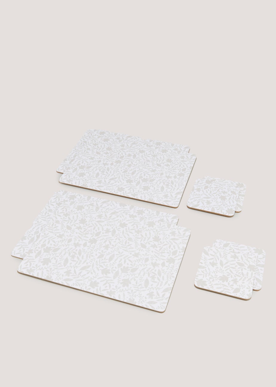 8 Pack Natural Foliage Placemat & Coaster Set