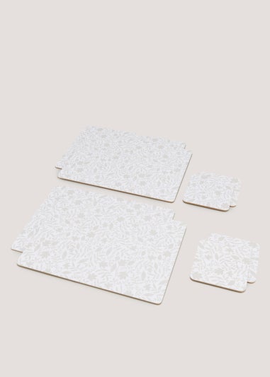 8 Pack Natural Foliage Placemat & Coaster Set