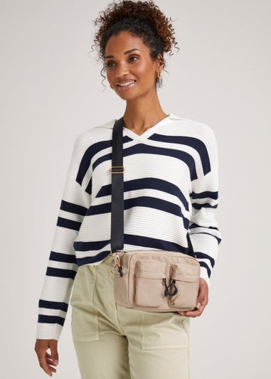 Taupe Nylon Modular Cross Body Bag