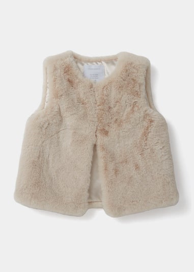Girls Cream Faux Fur Gilet (4-13yrs)
