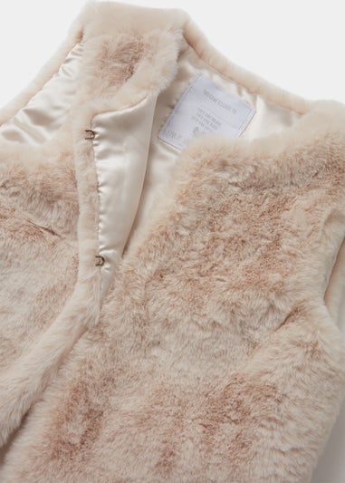 Girls Cream Faux Fur Gilet (4-13yrs)