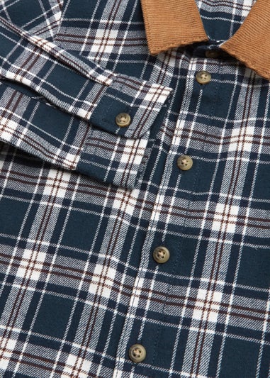 Boys Navy Check Cord Shirt (9mths-6yrs)