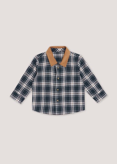 Boys Navy Check Cord Shirt (9mths-6yrs)