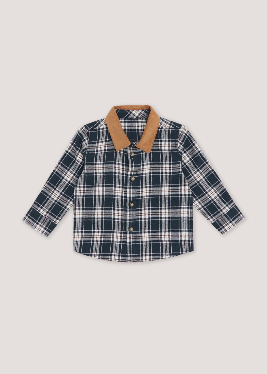 Boys Navy Check Cord Shirt (9mths-6yrs)