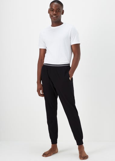Black Jacquard Waistband Joggers