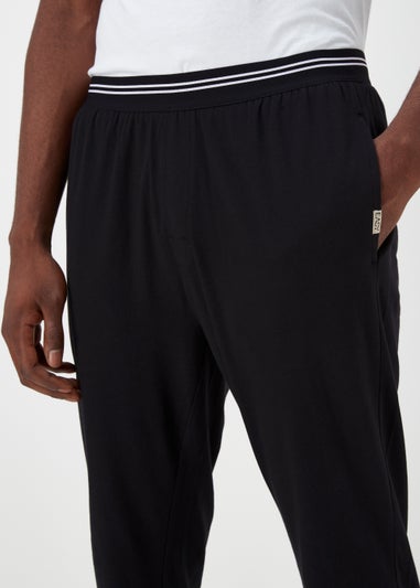 Black Jacquard Waistband Joggers