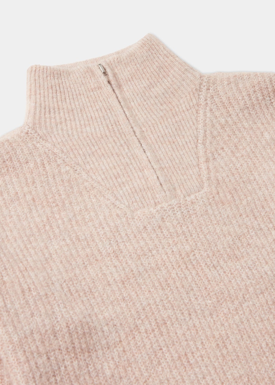 Girls Oatmeal Half Zip Jumper (4-15yrs)