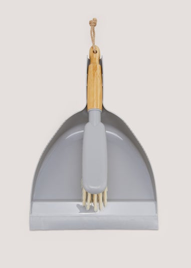 Grey Plastic Dustpan & Brush (22cm x 19cm)