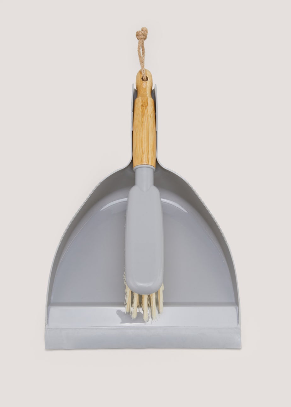 Grey Plastic Dustpan & Brush (22cm x 19cm)