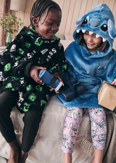 Kids Blue Disney Stitch Snuggle Hoodie (4-13yrs)