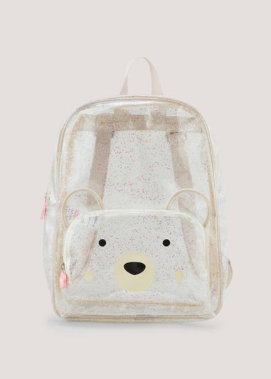 Girls Clear Bear School Backpack