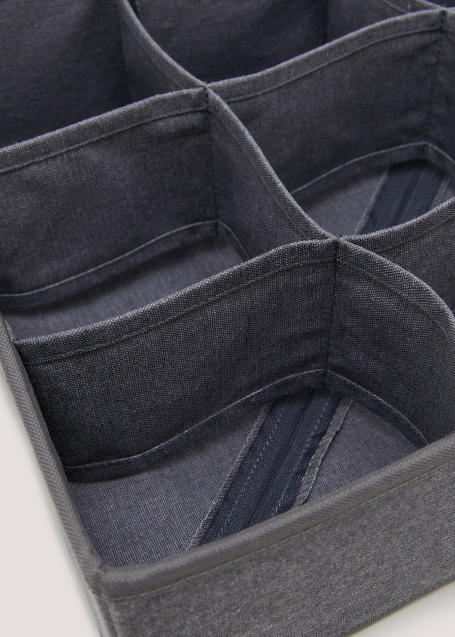 Grey 9 Section Drawer Organiser (35.5cm x 30cm x 10cm)