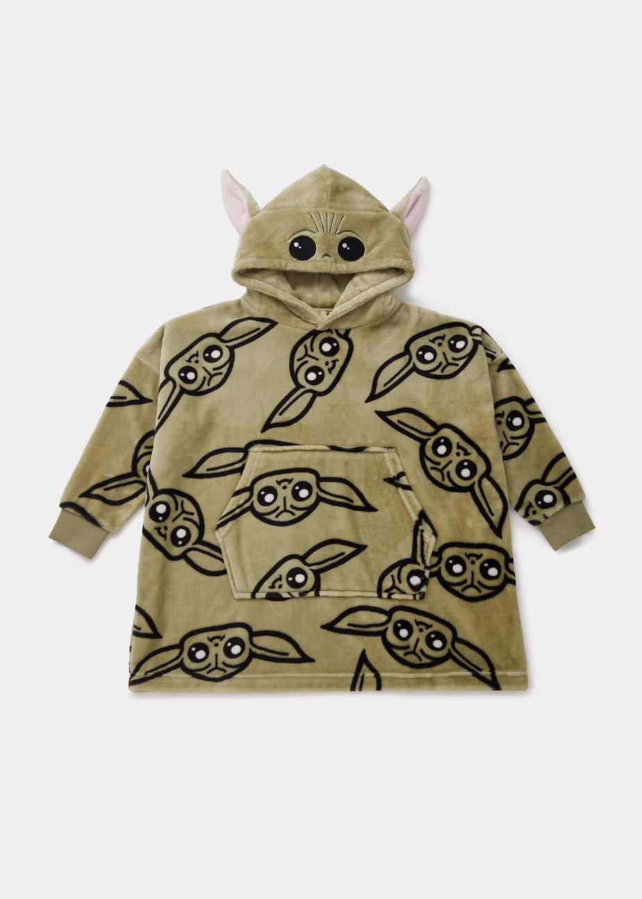 Kids Green Star Wars Mandalorian Baby Yoda Snuggle Hoodie (4-13yrs)