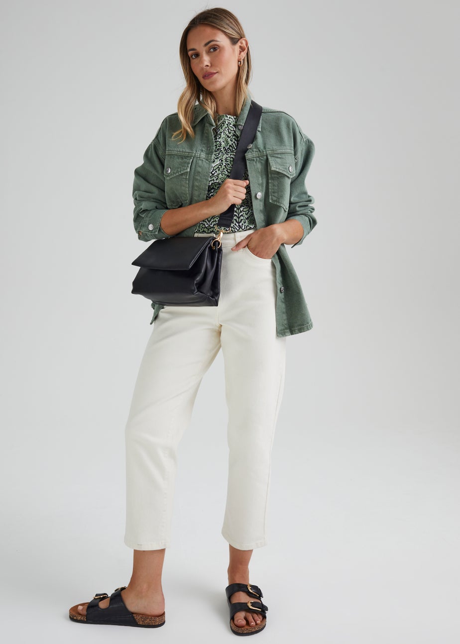 Black Triple Compartment Cross Body Bag