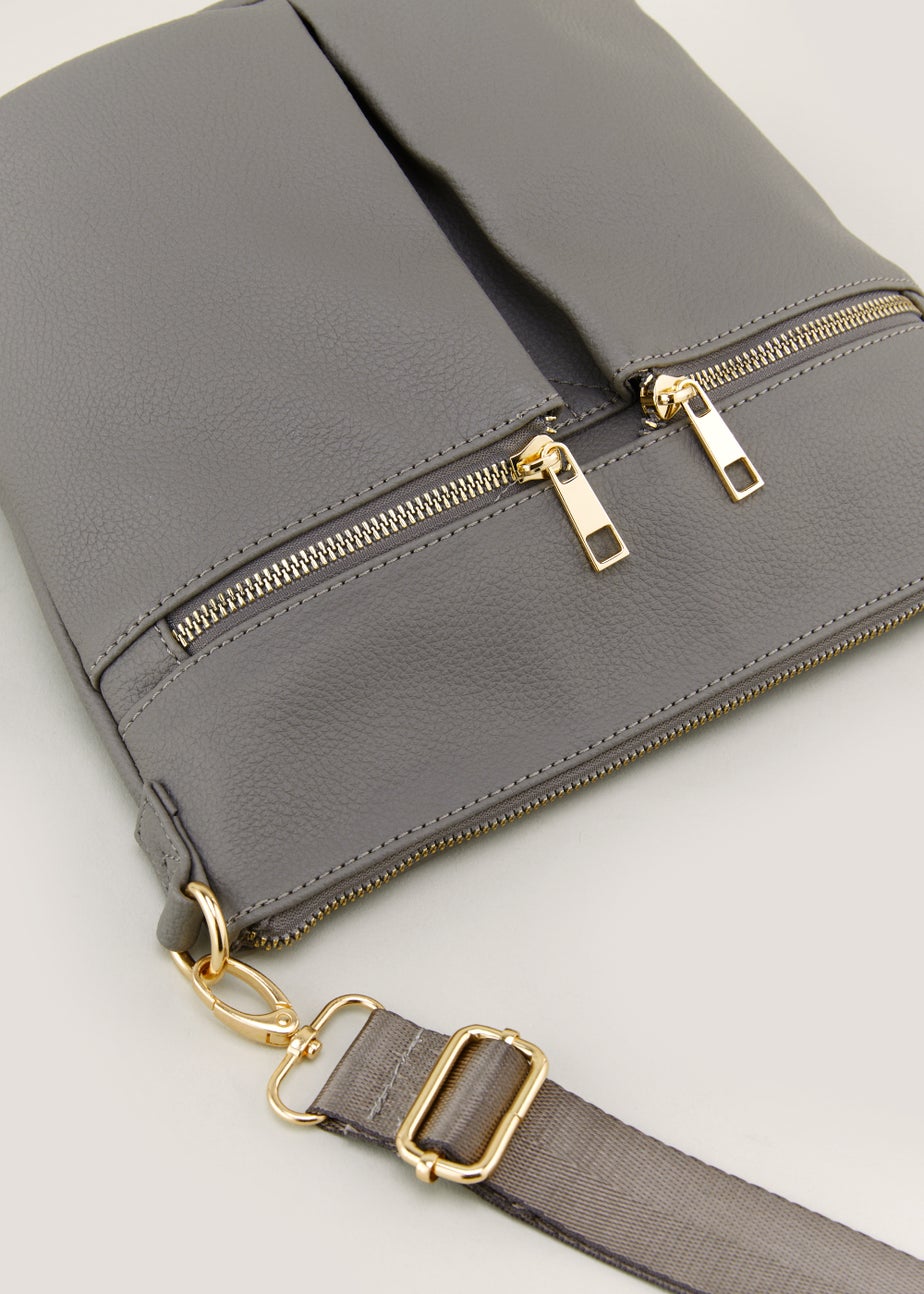 Grey Cross Body Messenger Bag