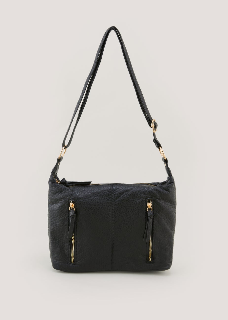 Black Washed Slouch Cross Body Bag