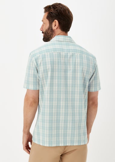 Lincoln Mint Check Print Seersucker Short Sleeve Shirt