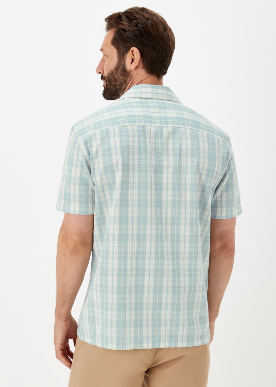 Lincoln Mint Check Print Seersucker Short Sleeve Shirt
