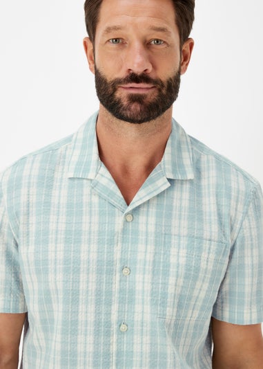 Lincoln Mint Check Print Seersucker Short Sleeve Shirt