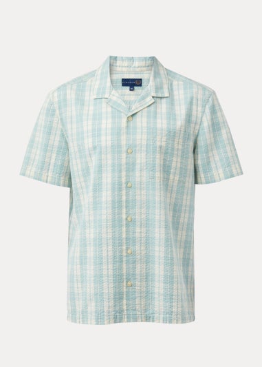 Lincoln Mint Check Print Seersucker Short Sleeve Shirt