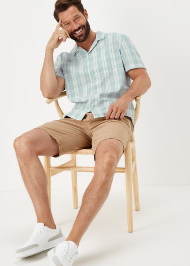 Lincoln Mint Check Print Seersucker Short Sleeve Shirt